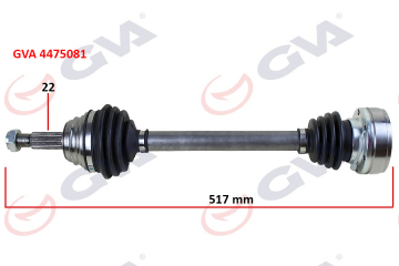 KOMPLE AKS SOL POLO 1.6 94-99 517mm Marka : GVA