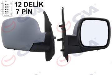 DIŞ DİKİZ AYNASI SAĞ KANGOO 08 ELEKTRİKLİ ISITMALI ASTARLI SENSÖRLÜ KONVEKS VM-6131EHPSR Marka : GVA