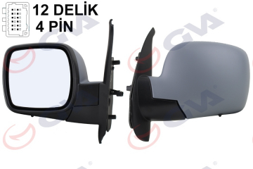 DIŞ DİKİZ AYNASI SOL KANGOO 08 ELEKTRİKLİ ISITMALI ASTARLI KONVEKS 5 FİŞ VM-6131EHPL Marka : GVA