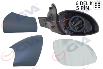 DIŞ DİKİZ AYNASI SAĞ VECTRA B 96 ELEKTRİKLİ ISITMALI KONVEKS 5 FİŞ VM-166EHR 1428718 Marka : GVA
