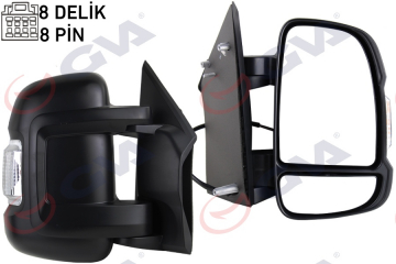 DIŞ DİKİZ AYNASI SAĞ DUCATO-BOXER-JUMPER 06 ELEKTRİKLİ ISITMALI SİNYALLİ KISA KOL KONVEKS 8 FİŞ VM-6201EHR Marka : GVA