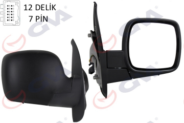 DIŞ DİKİZ AYNASI SAĞ KANGOO 08 ELEKTRİKLİ ISITMALI SENSÖRLÜ KONVEKS 7 FİŞ VM-6131EHSR Marka : GVA