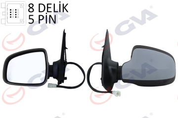 DIŞ DİKİZ AYNASI SOL SANDERO STEPWAY 12 ELEKTRİKLİ ISITMALI ASTARLI KONVEKS VM-6804EHPL Marka : GVA