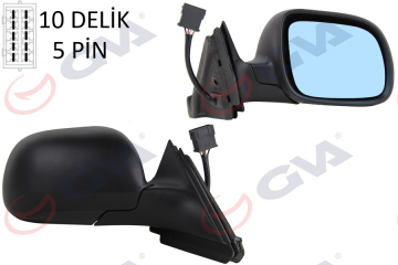 DIŞ DİKİZ AYNASI SAĞ A3 96-00 ELEKTRİKLİ ISITMALI MAVİ CAM KONVEKS VM-042R Marka : GVA