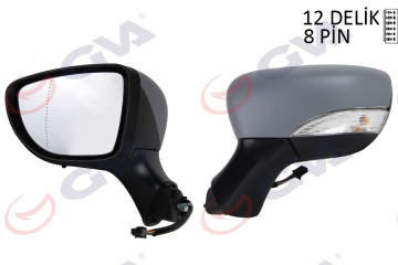 DIŞ DİKİZ AYNASI SOL CLIO 12 ELEKTRİKLİ ISITMALI ASTARLI SİNYALLİ ASFERİK VM-6126EHPAL Marka : GVA
