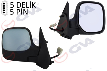 DIŞ DİKİZ AYNASI SAĞ BERLINGO-PARTNER 97 ELEKTRİKLİ ISITMALI ASTARLI KONVEKS 5 FİŞ VM-118EHPR Marka : GVA
