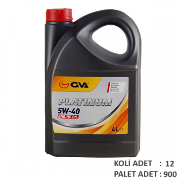 MOTOR YAĞI 5W40 4 LT PLATINUM TAM SENTETİK API SL/CF Marka : GVA