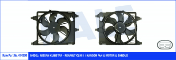 FAN MOTORU DAVLUMBAZLI CLIO II-KNG 97 MGN I-SCENIC I 99-03 320W-380mm Marka : KALE