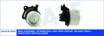 KALORİFER MOTORU 12V FIAT GRANDE PUNTO-LINEA-PUNTO-PUNTO EVO-BIPPER-TEPEE-CORSA D-ADA MEK.-KLİMALI Marka : KALE