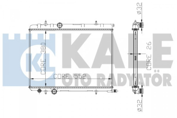 RADYATÖR 307 00 C4 04 1.4 16V-1.6 16V-PARTNER-BERLINGO 97 2.0HDI 00 AC /- MEKx562x378x27 AL/PL/BRZ Marka : KALE