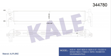 TURBO RADYATÖRÜ INTERCOOLER POLO 1.2 TSİ 11/09 AL/PL/BRZ Marka : KALE