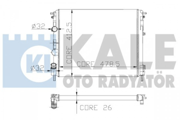 RADYATÖR CLIO II-KNG -LOGAN-SOLENZA-1.5DCİ-1.4-1.6 16V-1.9DTI AC MEK 480x414.5x34 1 SIRA ALB Marka : KALE