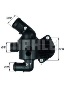 TERMOSTAT KOMPLE 92C POLO-GOLF6-JETTA-PASSAT-A3-CADDY 1.6 TDI CAYA-CAYB-CAYC-CAYE-CFHC 3 BAĞ. Marka : MAHLE