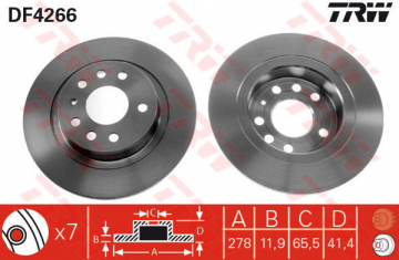 ARKA FREN AYNASI VECTRA C GTS 1.6 16V 02 SIGNUM 03 SAAB 9.3 02 278mm Marka : TRW