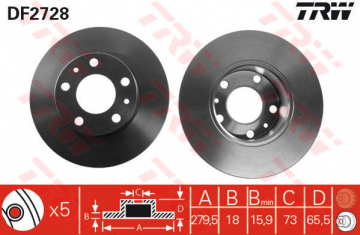 ÖN FREN AYNASI DUCATO 94/4.02 BOXER 94-4.02 JUMPER 94-4.02 279.5x18x5DL 1.4Q Marka : TRW