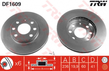 ÖN FREN AYNASI CORSA B-ASTRA F-VECTRA A-ASCONA C-COMBO 94-01 AVEO 06 KALOS 05 236x19.9x6DLxHAVALI Marka : TRW
