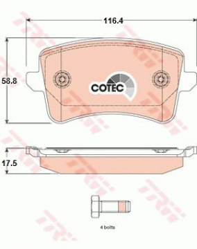 ARKA BALATA A4-A5-Q5 09 GDB1765 Marka : TRW