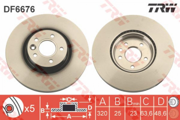 ÖN FREN AYNASI VOLVO S40 2004-2012 C70 II 2006-2013 V40 2012 V50 2004-2012 320X5-DL Marka : TRW