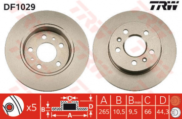 ARKA FREN AYNASI LGN B56 2.0. 2.2TD 94 -SAFR 92 264x10.5x5DL Marka : TRW