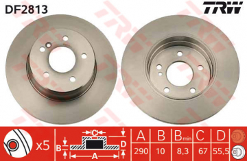 ARKA FREN AYNASI MERCEDES W210 97-02 SL R230 06 SLK 171 04 S203 W203 C209 C208 A209 DF2813 2 Marka : TRW