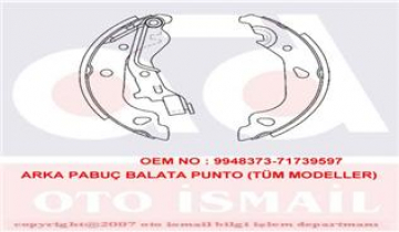 ARKA PABUÇ BALATA PUNTO 1.2 1.3JTD 1.9JTD 99 03 GRANDE PUNTO 1.3D 08 TÜM MODELLER 180x32 Marka : TRW
