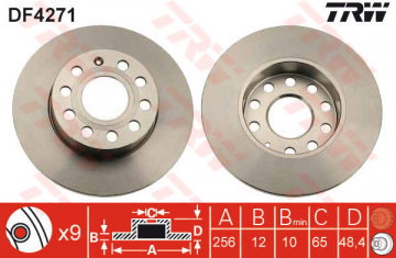 ARKA FREN AYNASI CADDY III-GOLF-V-VI-PLUS-JETTA III-ALTEA 04 A3 03 TOLEDO III-OCTAVIA 04 256x12x9DL Marka : TRW