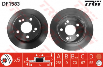 ARKA FREN AYNASI MERCEDES W201 TÜM MODELLER 89-92 - W124 89-95 Marka : TRW