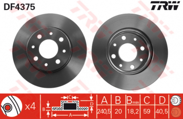 ÖN FREN AYNASI FIAT 500 1.2-1.3DMTJ 08 500C 0.9-1.2-1.4-1.3DMTJ 09 FORD KA 1.3 TDCİ 09 240.5 Marka : TRW
