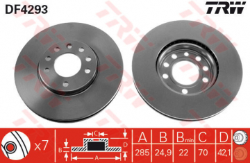 ÖN FREN AYNASI VECTRA C GTS 1.6 2.016V 02 SIGNUM 03 SAAB 9.3 02 CROMA 05 285x25x5DLxHAVALI Marka : TRW