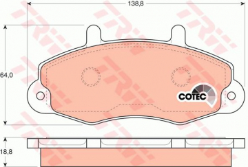 ÖN BALATA FORD TRANSİT T12 2.0 2.5 DI 2.5TD 2.5 TDİ 88-03.00 ÇAP 138.8- 64 -18.8 Marka : TRW