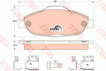 ÖN BALATA P308 1.4 1.6 HDİ 2.0HDİ 07 308 SW 07 308 CC 1.6 1.6HDİ 09 13 3008 13 Marka : TRW