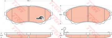 ÖN BALATA RANGER 2.5TD 02-06 2.5TDCİ 06 3.0TDCİ 06 MAZDA B-SERIE 2.5 D 2.5TDCİ 3.0TDCİ 06 Marka : TRW