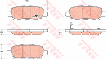ARKA BALATA NISSAN XTRAIL 2.0-2.2DCI 01 INFINITI FX35 3.5 03 FX45 4.5 03 GRAND VİTARA 2.4 09 Marka : TRW