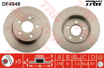 ARKA FREN AYNASI C SERİSİ W204 C180 KOMPRESSÖR-C180 CGI-CDI-C200 CDI 07 C204 C180 11 Marka : TRW