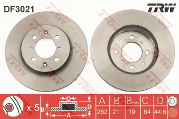 ÖN ÖN FREN AYNASI CIVIC IV V VI 1.4 1.5-1.6VTEC 1.7 90/05 ROVER 200 400 25 45 262x21x4DLxHAVALI Marka : TRW