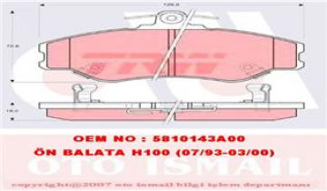 ÖN BALATA H100 07/93-03/00 Marka : TRW