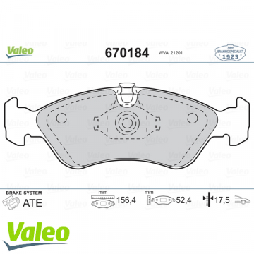 ÖN BALATA ASTRA F 91-98 CALIBRA-OMEGA-VECTRA A 1.8-2.0 88-95 Marka : VALEO