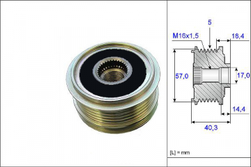 ALTERNATÖR KASNAĞI RULMANLI ACCENT ERA-ELANTRA-GETZ-İ20-İ30-KIA CEED-RIO 1.4-1.6-1.5 CRDİ Marka : VALEO