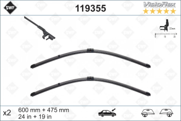x SİLECEK SÜPÜRGESİ ÖN GOLF5-JETTA-CADDY 600 x 475 mm Marka : VALEO
