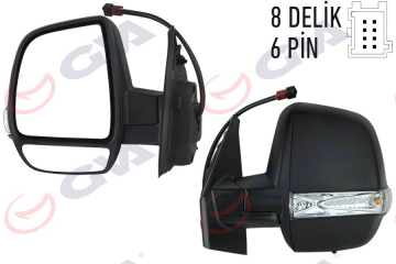 DIŞ DİKİZ AYNASI SOL DOBLO 11 ELEKTRİKLİ ISITMALI SİNYALLİ ÇİFT CAM KONVEKS 6 FİŞ VM-669EHPL Marka : GVA