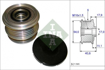 ALTERNATÖR GERGİ KASNAĞI FORD MONDEO IV 2.5-SMAX 07 VOLVO S40-V50-S60-V60-SC60-V70-XC70-S80-XC90 Marka : INA