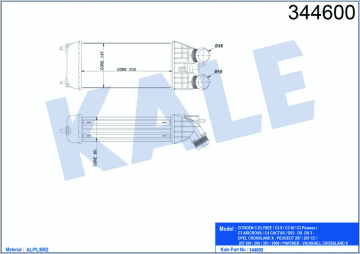 TURBO RADYATÖRÜ INTERCOOLER P207-P207 CC AL/PL/BRZ 300x147x76 Marka : KALE