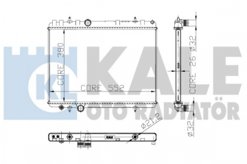 RADYATÖR 407 04 C5 04 1.6HDI 2.2 16V AC MEK 552x380x26 1 SIRA ALB SİSTEM Marka : KALE