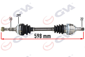KOMPLE AKS SOL OPEL VECTRA B 1.6 99-02 MAKYAJLI KASA ABS Lİ 29DİŞ 598mm Marka : GVA