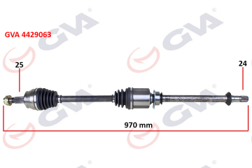 KOMPLE AKS SAĞ MİLLİ DOBLO 1.3 MULTIJET 10 970mm Marka : GVA