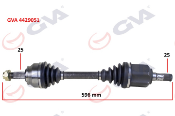 KOMPLE AKS SOL DOBLO 1.6 MJT AT/MT 10- 596mm Marka : GVA