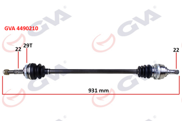 KOMPLE AKS SAĞ CORSA C-COMBO 1.3 CDTI-1.7DTI 00-06 29 DİŞ ABS Lİ 931mm Marka : GVA