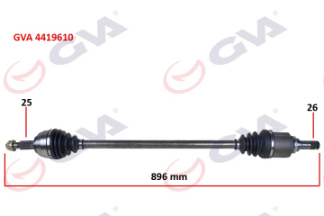 KOMPLE AKS SAĞ DACIA DOKKER 1.5 DCI 12- 896mm Marka : GVA
