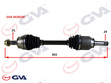 KOMPLE AKS SOL MİLLİ AKS LALE Lİ GRANDE PUNTO 1.3 MTJ 05- 75HP 602mm Marka : GVA