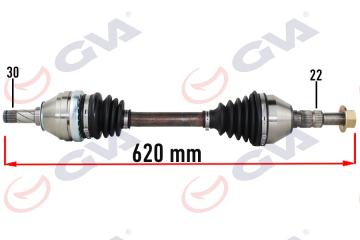 KOMPLE AKS SOL OPEL VECTRA C 1.6-1.8 02-08 620mm Marka : GVA